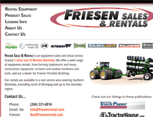 Tablet Screenshot of friesenrental.com